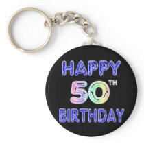 Happy 50th Birthday Gifts and Birthday Apparel Keychains