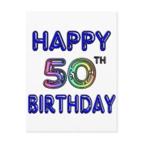 Happy 50th Birthday Gifts and Birthday Apparel Postcards