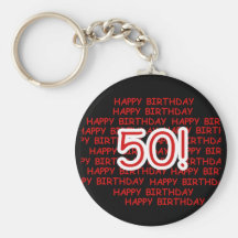 Happy 50th Birthday Key Chains