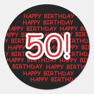 Happy 50th Birthday Stickers