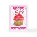 Happy 50th Birthday sweet cup cake