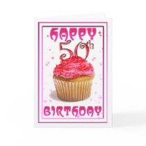 Happy 50th Birthday sweet cup cake cards by moonlake Happy 50th Birthday sweet cup cake cards