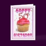 Happy 50th Birthday sweet cup cake