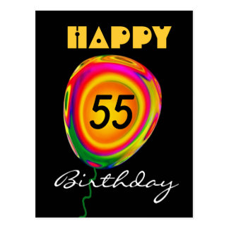 birthday happy balloon colorful gold postcard cards 45th postcards 55th gifts zazzle employee