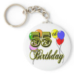 Happy 55th Birthday Celebration Key Chain