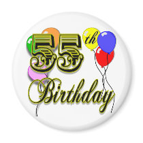 Happy 55th Birthday Celebration magnets