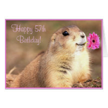Happy 57th Birthday Prairie dog greeting card