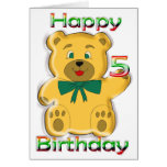 Happy 5th Birthday Teddy Bear Card