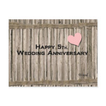 Happy 5th. Wedding Anniversary postcards
