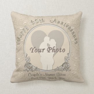 Happy 60th Anniversary Gifts PHOTO, NAMES, DATE Pillow
