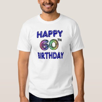 Happy 60th Birthday Balloon Font T-Shirt