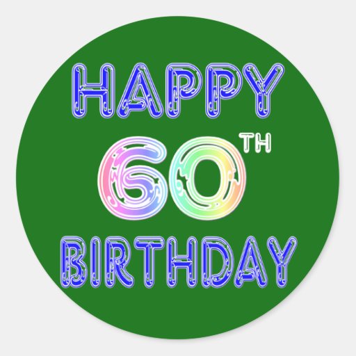 Happy 60th Birthday Gifts In Balloon Font Stickers 