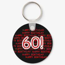 Happy 60th  Birthday keychains