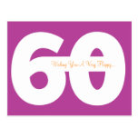 Happy 60th Birthday Milestone Postcards - Magenta