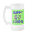Happy 60th Birthday Mug in Balloon Font by BirthdayZone Happy 60th Birthday Mug in Balloon Font