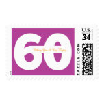 Happy 60th Milestone Birthday Stamps -in Magenta