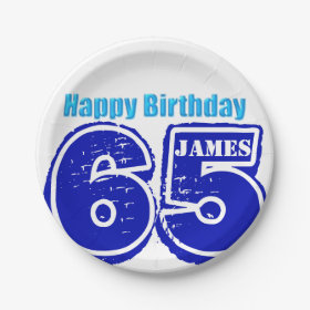Happy 65th Birthday Personalized Paper Plates 7 Inch Paper Plate