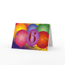Happy 6th Birthday Balloons! Greeting Cards