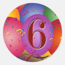 Happy 6th Birthday Balloons! Sticker
