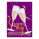 Happy 70th anniversary champagne celebration card
