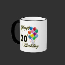 Happy 70th Birthday Gifts and Birthday Apparel Coffee Mugs