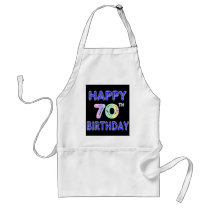 Happy 70th Birthday Gifts in Balloon Font Apron