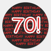 Happy 70th Birthday Stickers