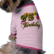 Happy 75th Birthday Celebration Dog Tee Shirt