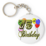 Happy 75th Birthday Celebration Keychains