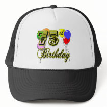 Happy 75th Birthday Celebration Mesh Hat