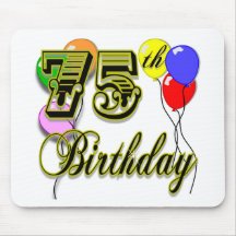 Happy 75th Birthday Celebration Mouse Mat