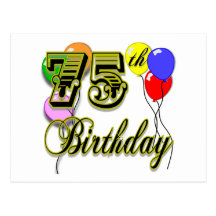Happy 75th Birthday Celebration Postcard
