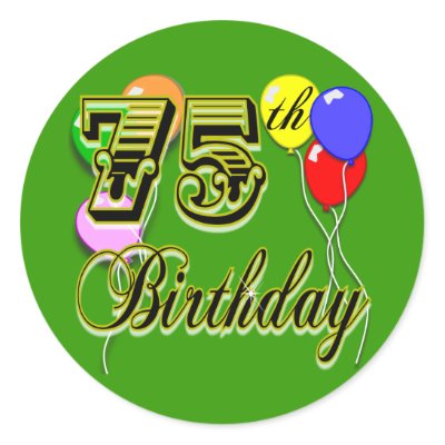 Happy 75th Birthday Celebration Round Sticker by BirthdayZone