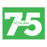 Happy 75th Birthday Milestone Postcards - in green
