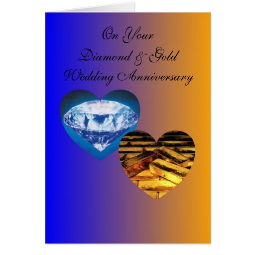 Happy 75th Wedding Anniversary Card Diamond & Gold | Zazzle