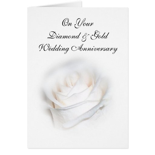 Happy 75th Wedding Anniversary Card White Rose | Zazzle