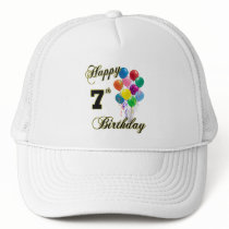 Happy 7th Birthday Baseball Caps and Hats