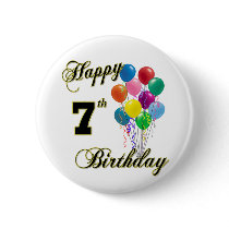 Happy 7th Birthday Button and Birthday Apparel