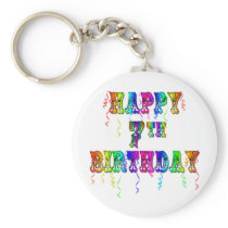 Happy 7th Birthday Circus Design Keychain