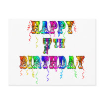 Happy 7th Birthday Circus Design Postcards