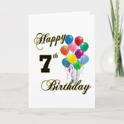 Happy Birthday 7 Years Old. Happy 7th Birthday Post Cards