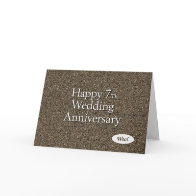Happy 7th. Wedding Anniversary Wool Card