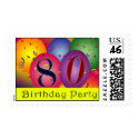 Happy 80th birthday balloon stamps