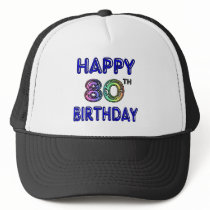 Happy 80th Birthday Gifts and Birthday Apparel hats by BirthdayZone Happy 80th Birthday Gifts and Birthday Apparel hats