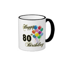 Happy 80th Birthday Gifts and Birthday Apparel Mug