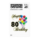 Happy 80th Birthday Gifts and Birthday Apparel Postage Stamp