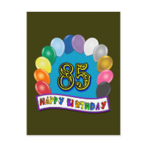 Happy 85th Birthday with Balloons Postcard