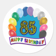 Happy 85th Birthday with Balloons Stickers