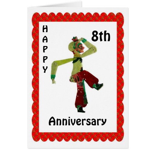 Happy 8th Anniversary Card Zazzle