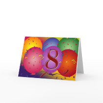 Happy 8th Birthday balloons! Greeting Cards